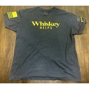 Grunt Style tee Mens XL Whiskey Helps blue yellow USA flag comfort soft patriot